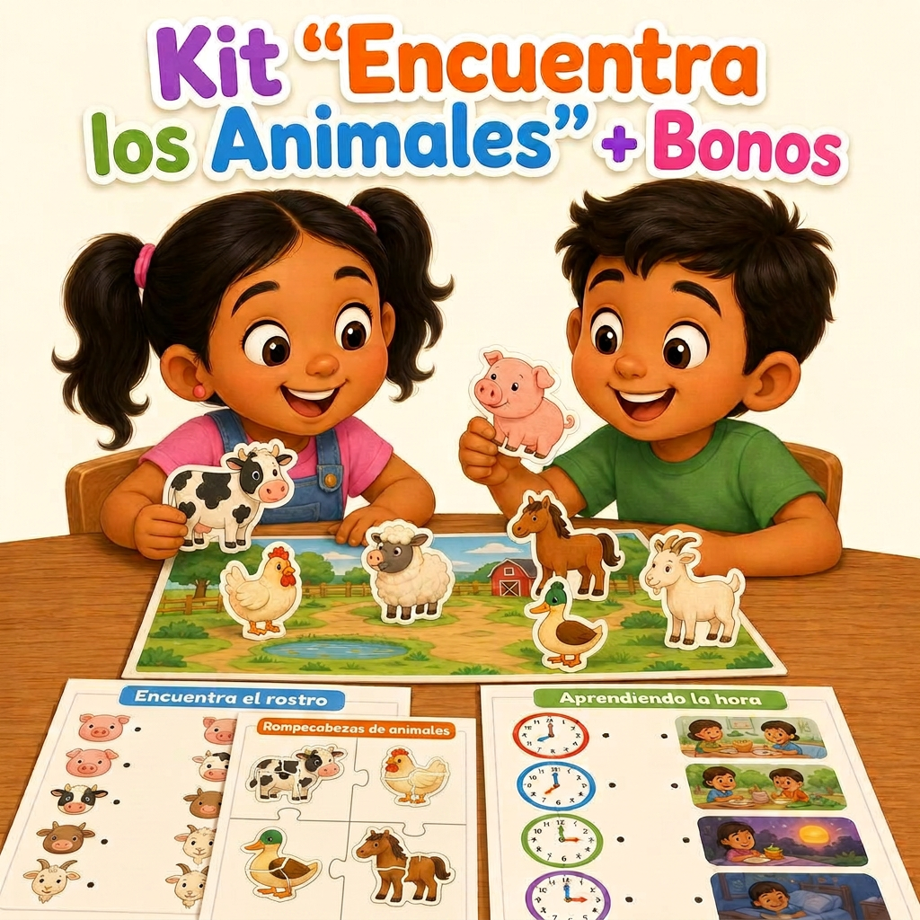 Kit "Encuentra los Animales" + Bonos
